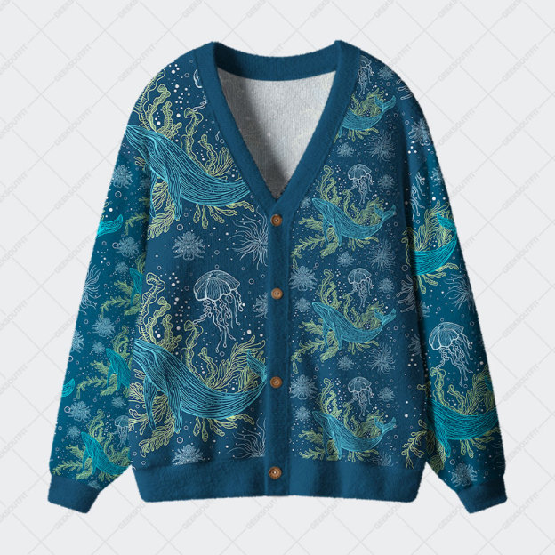 Fantastic Marine Life Geek Ugly Cardigan Sweaters 