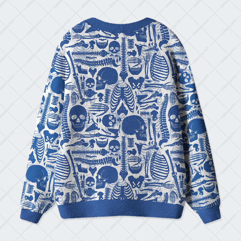 Skeleton Geek Ugly Cardigan Sweaters 