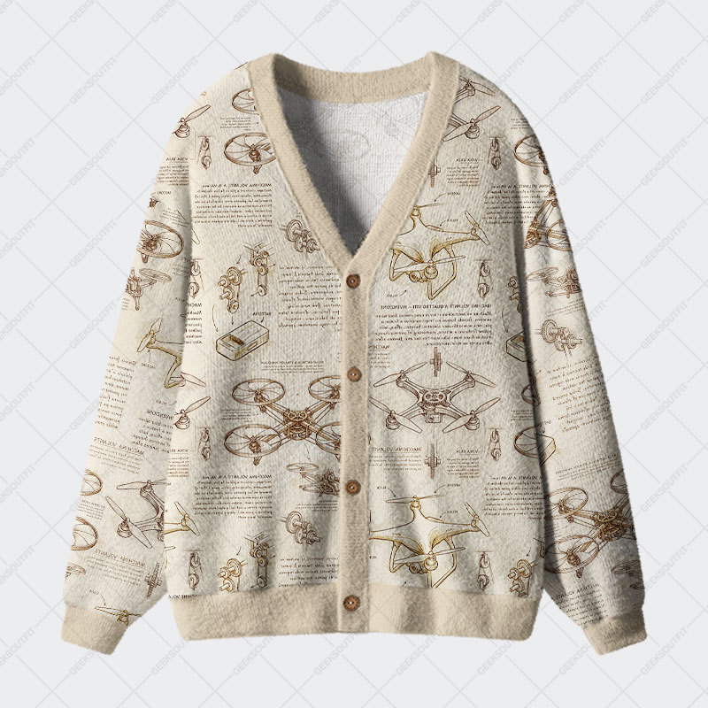 Geeksoutfit Retro Mechanica Geek Ugly Cardigan Sweaters for Sale