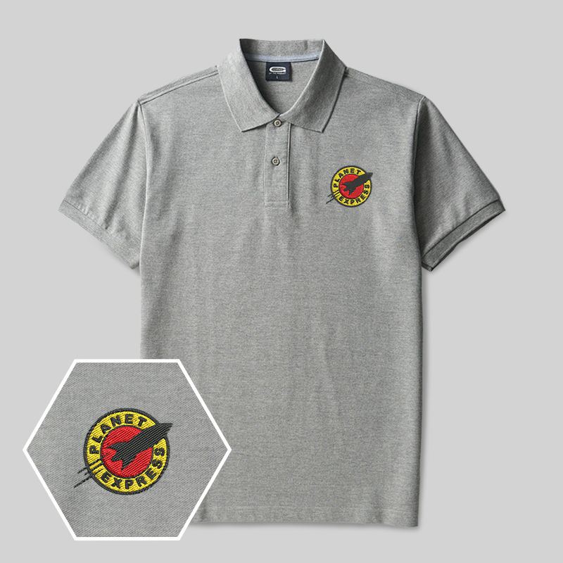 Planet Express Geek Embroidered Polo Shirts