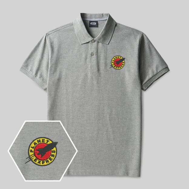 Planet Express Geek Embroidered Polo Shirts