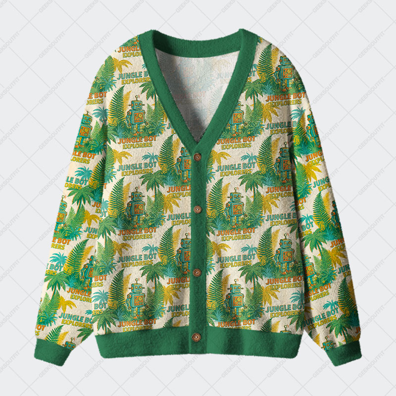 Jungle Bot Geek Ugly Cardigan Sweaters 