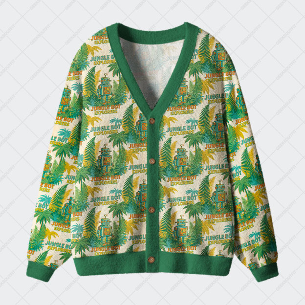 Jungle Bot Geek Ugly Cardigan Sweaters 