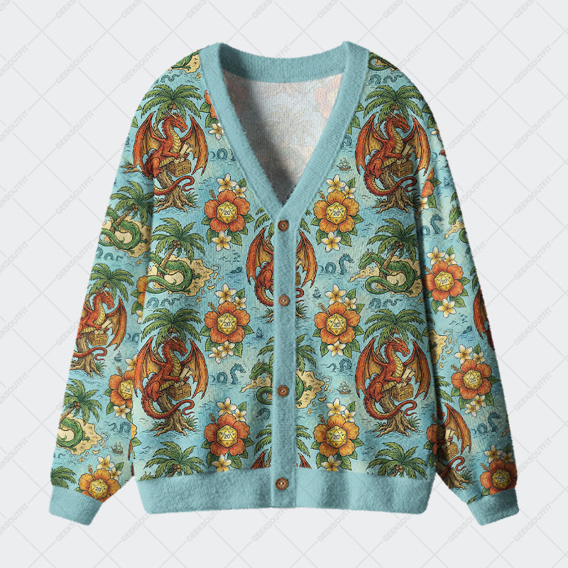 Tropic Dragon Geek Ugly Cardigan Sweaters 