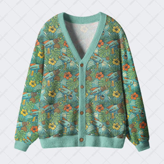 Tropic Space Geek Ugly Cardigan Sweaters 