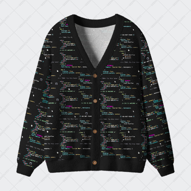 Code Weave Geek Ugly Cardigan Sweaters 