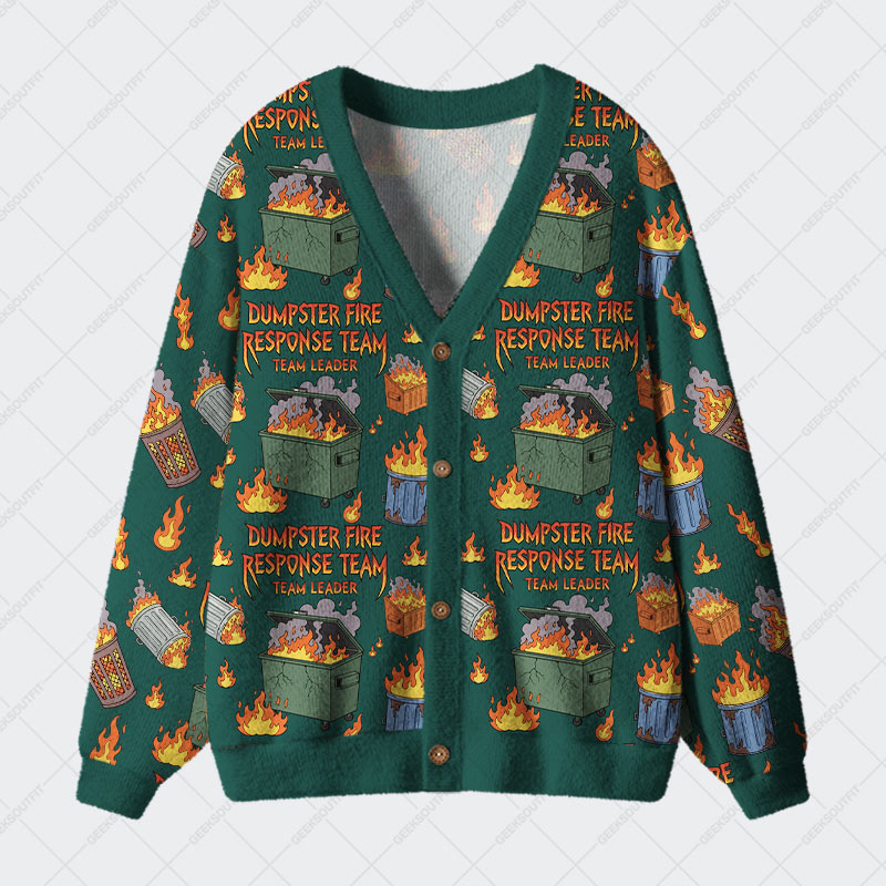 Chaos Commander Green Geek Ugly Cardigan Sweaters 