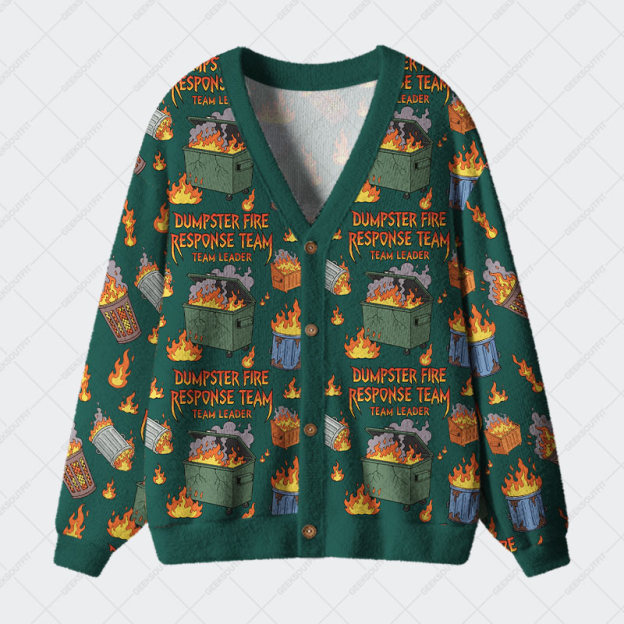 Chaos Commander Green Geek Ugly Cardigan Sweaters 