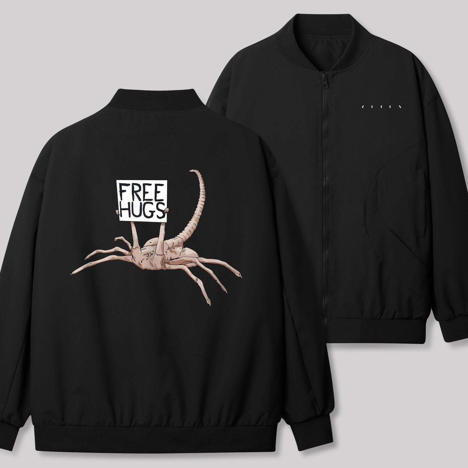 Free Hugs Alien Geek Classic Bomber Jacket