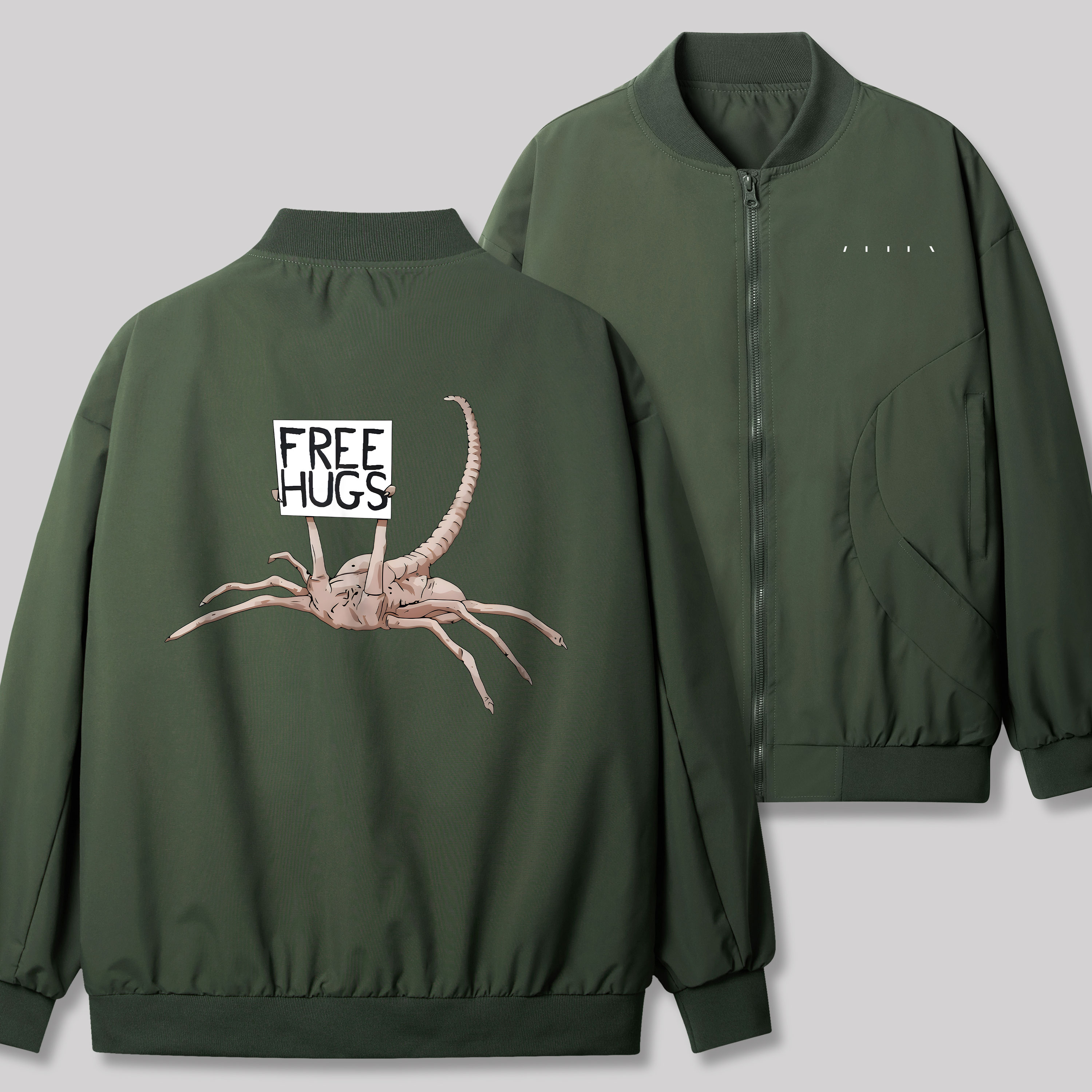 Free Hugs Alien Geek Classic Bomber Jacket