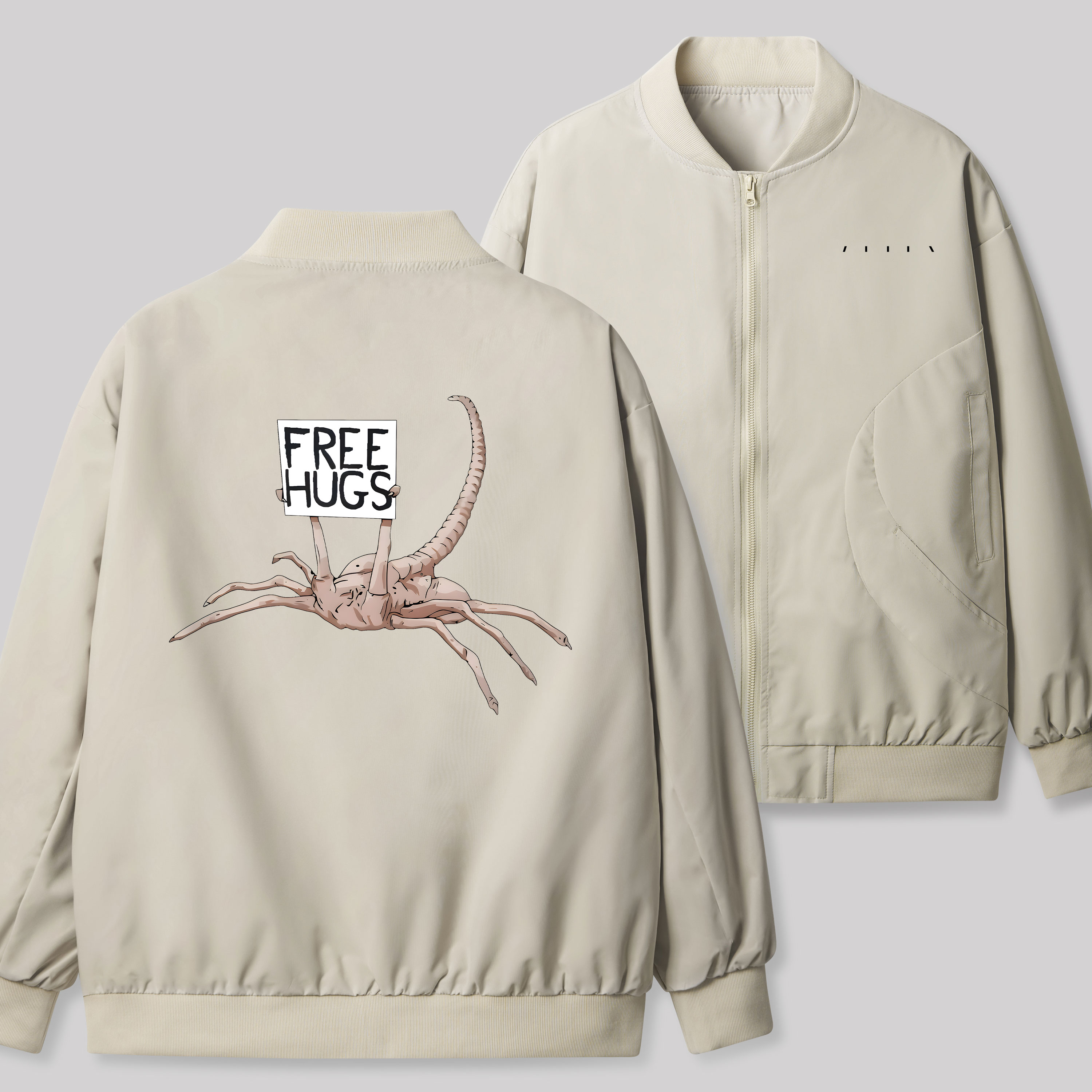 Free Hugs Alien Geek Classic Bomber Jacket