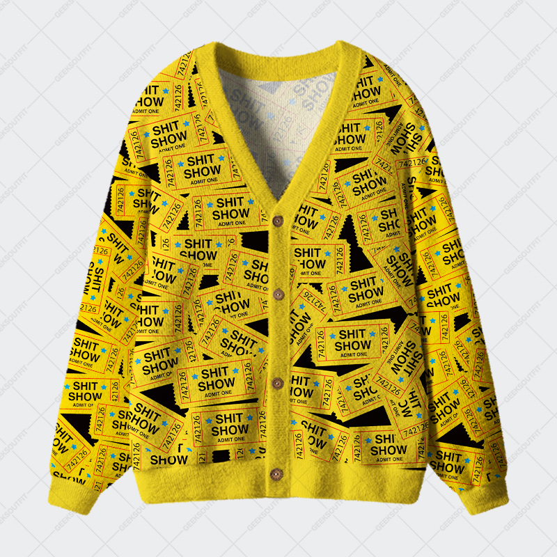 Ticket to Disaster Geek Ugly Cardigan Sweaters 