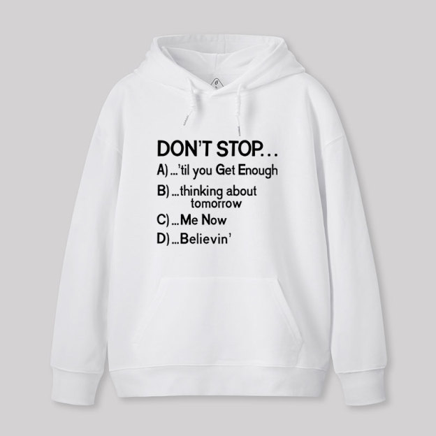 Don't Stop 80s Songs Multiple Choice Geek Hoodie