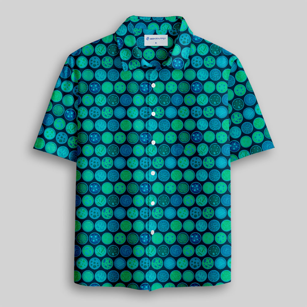 Bacterial Petri Dish Biology Button Up Pocket Shirt