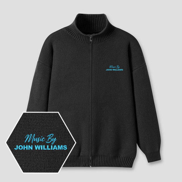 Music by John Williams Embroidered Full‑Zip Cardigan
