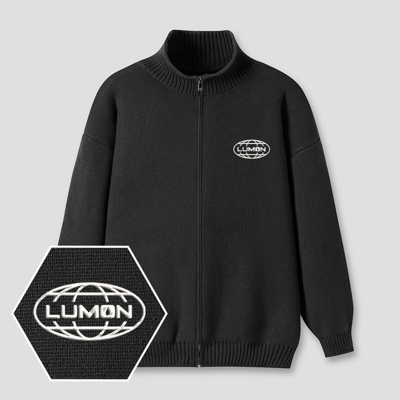Lumon Embroidered Full‑Zip Cardigan