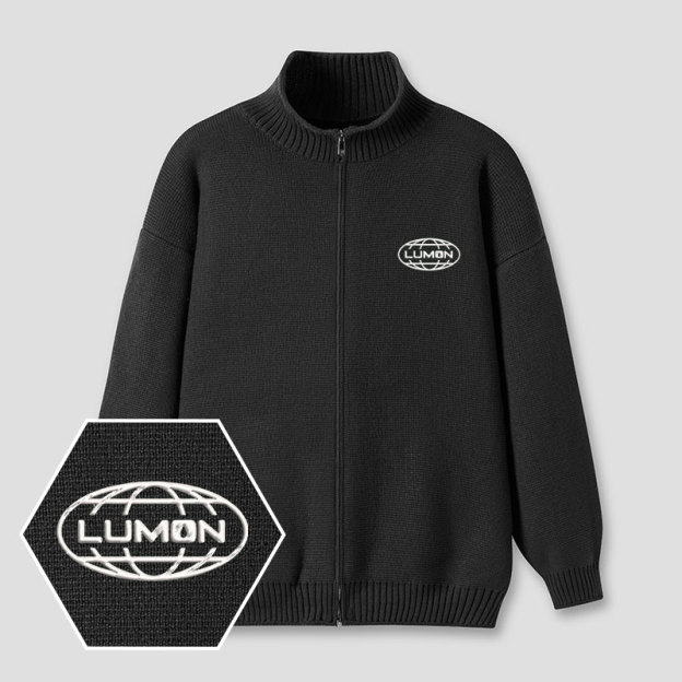 Lumon Embroidered Full‑Zip Cardigan