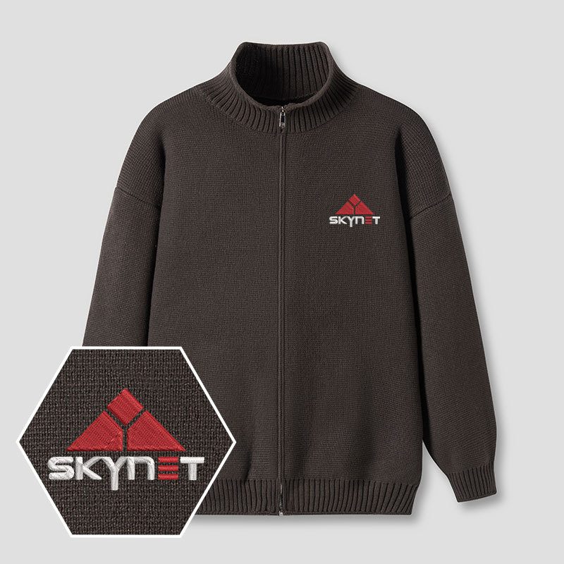 Skynet Core Embroidered Full‑Zip Cardigan