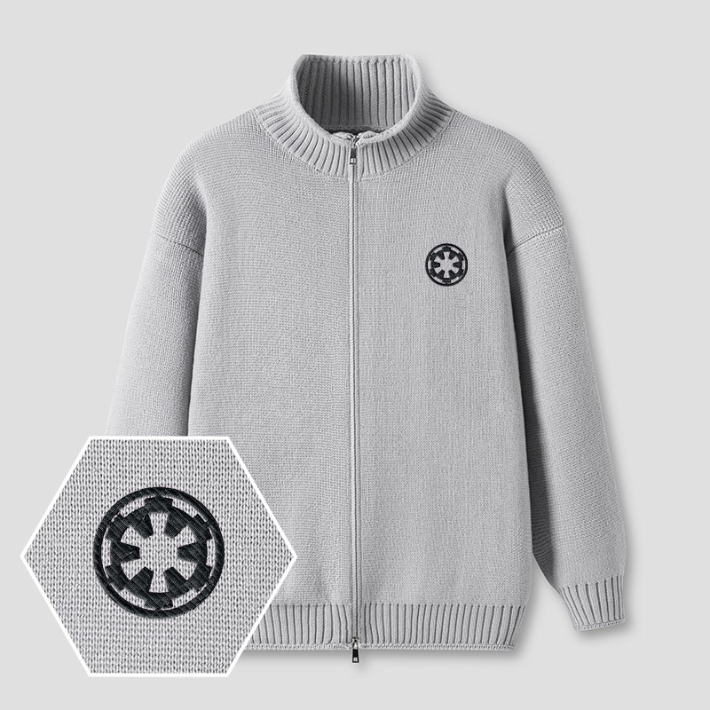 Wheel Smart Controller Embroidered Full‑Zip Cardigan