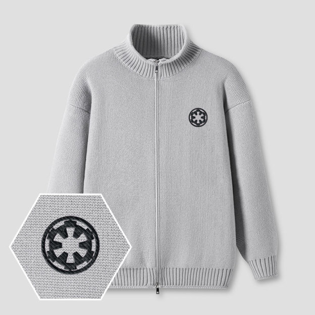 Wheel Smart Controller Embroidered Full‑Zip Cardigan