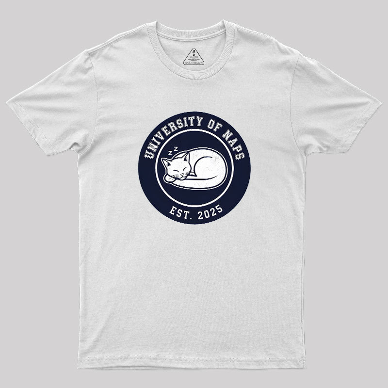 University of Naps Sleeping Cat Geek T-Shirt