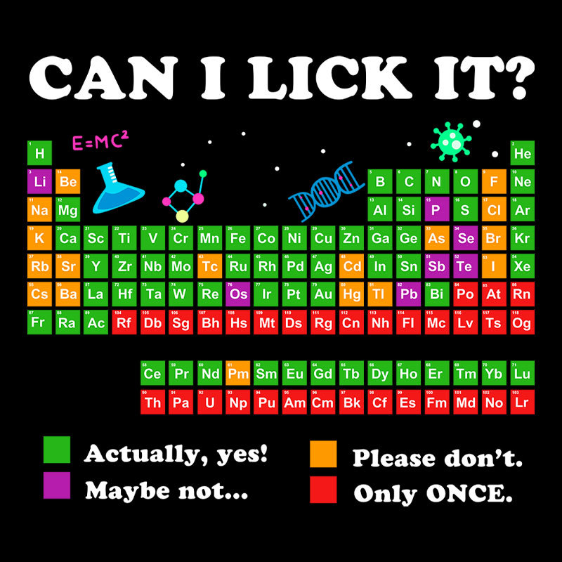 Can I Lick It Periodic Humour Science Geek T-Shirt
