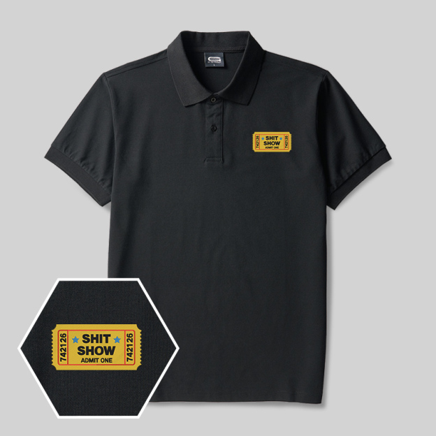 Shit Show Geek Embroidered Polo Shirts
