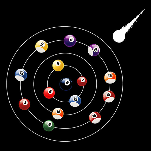 Pool Ball Solar System Geek T-Shirt