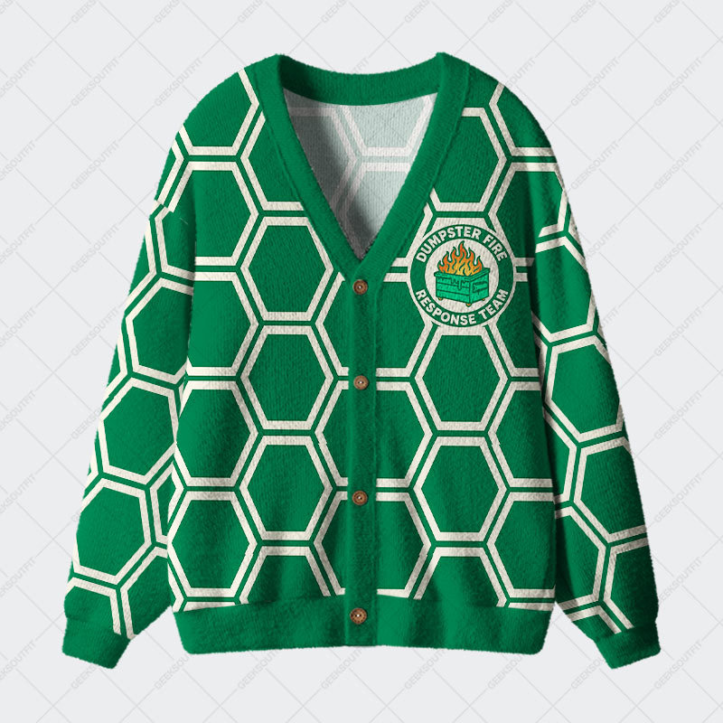 Geeksoutfit Dumpster Fire Response Team Geek Ugly Cardigan Sweaters for Sale