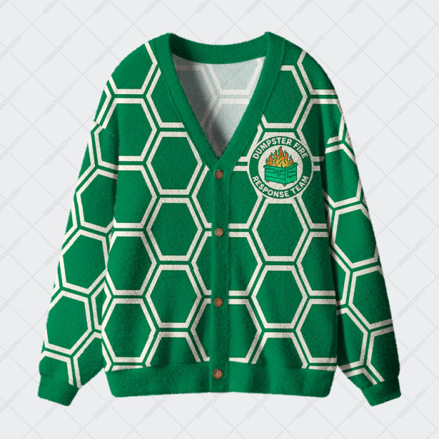Dumpster Fire Response Team Geek Ugly Cardigan Sweaters 