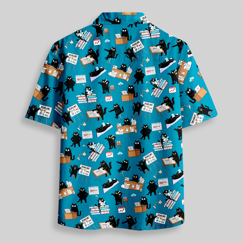 Busy Cat Chronicles Button Up Pocket Shirt