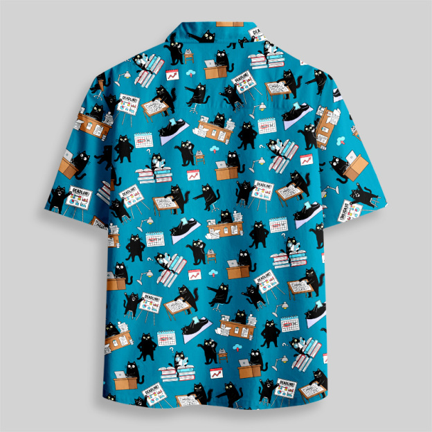 Busy Cat Chronicles Button Up Pocket Shirt