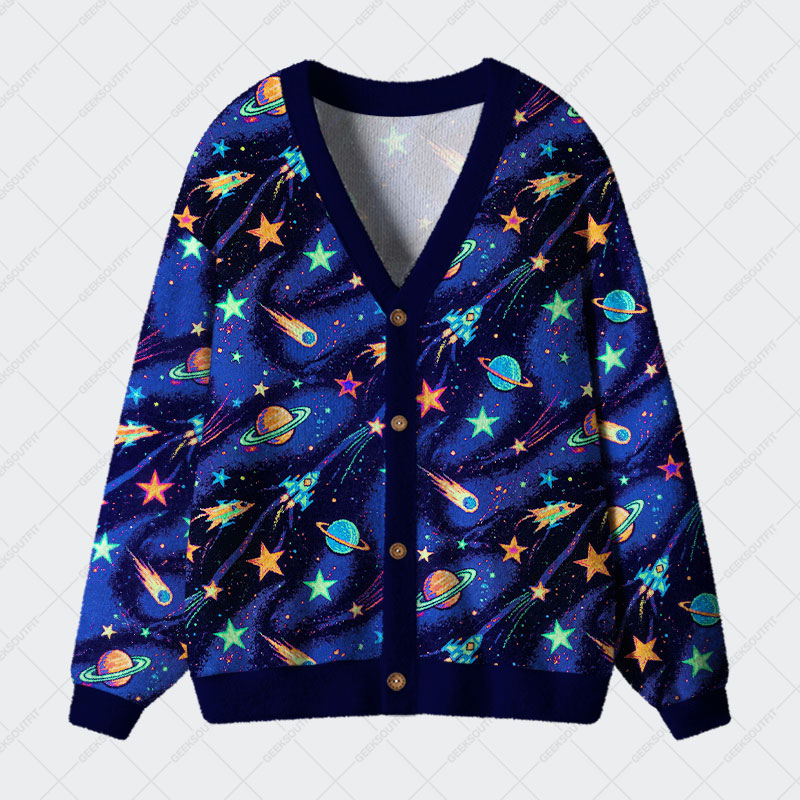 Cosmic Voyage Geek Ugly Cardigan Sweaters 