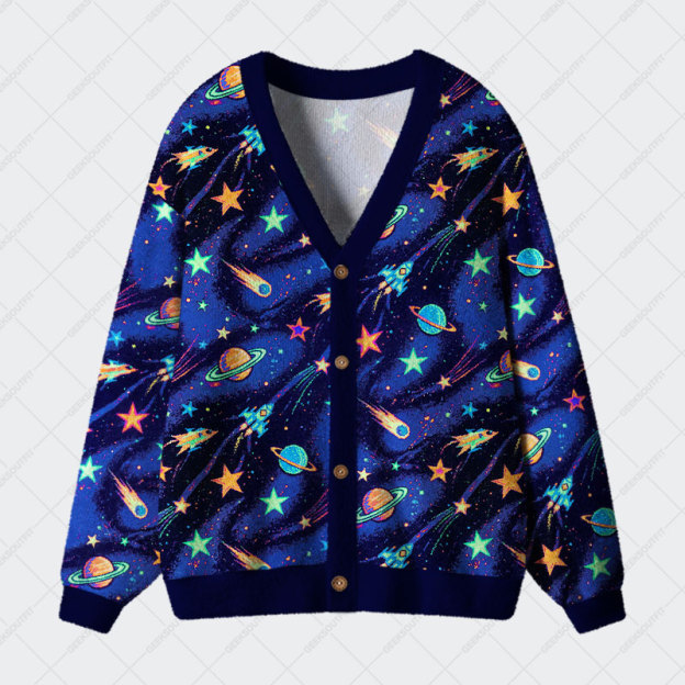 Cosmic Voyage Geek Ugly Cardigan Sweaters 