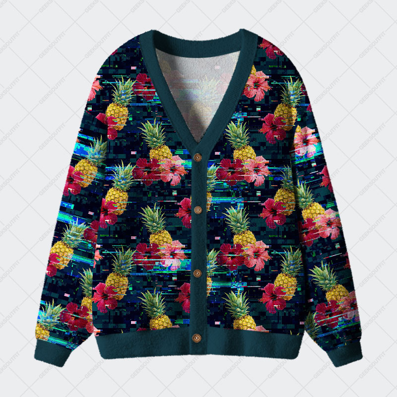 Tropic Glitch Geek Ugly Cardigan Sweaters 