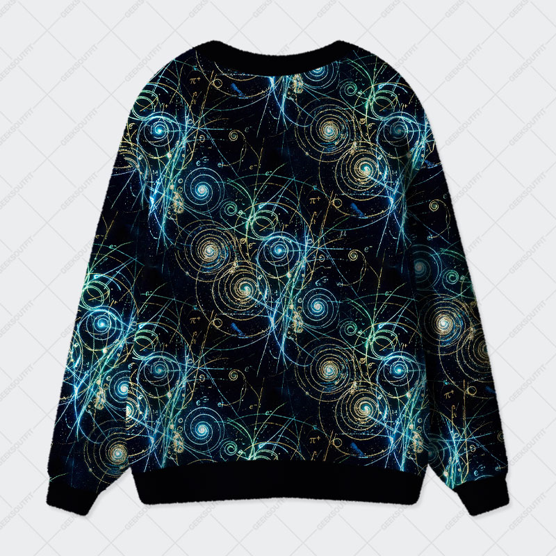 Quantum Spiral Geek Ugly Cardigan Sweaters 