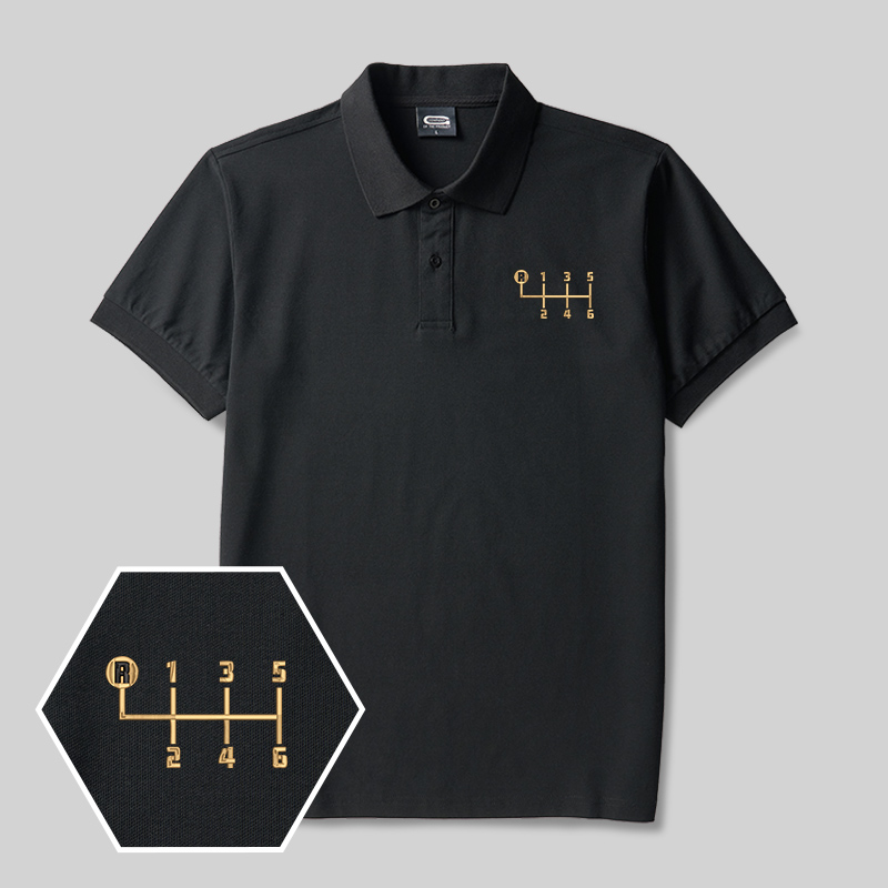 Manual Elegance Geek Embroidered Polo Shirts
