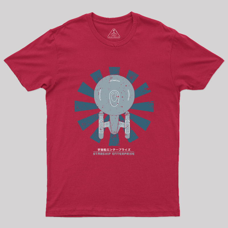 Starship Enterprise Retro Japanese Star Trek Geek T-Shirt