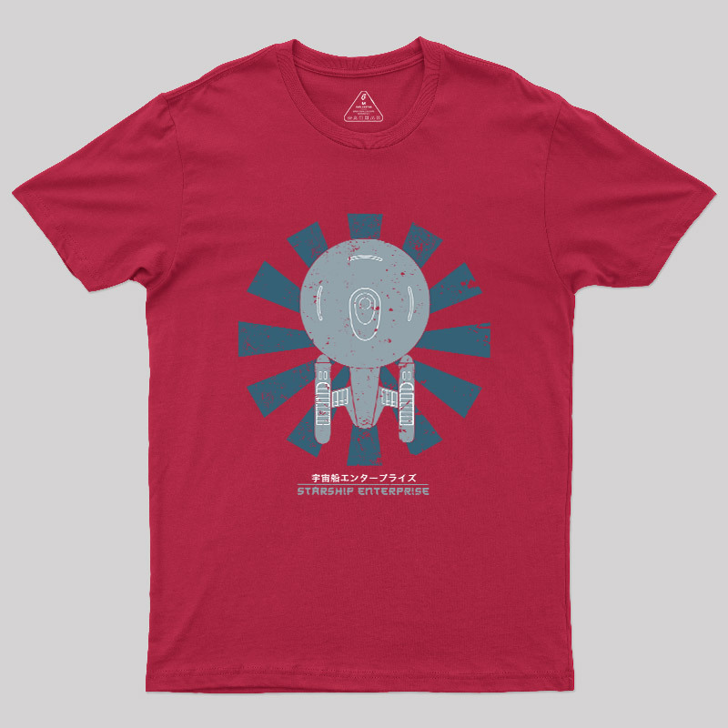 Starship Enterprise Retro Japanese Star Trek Geek T-Shirt