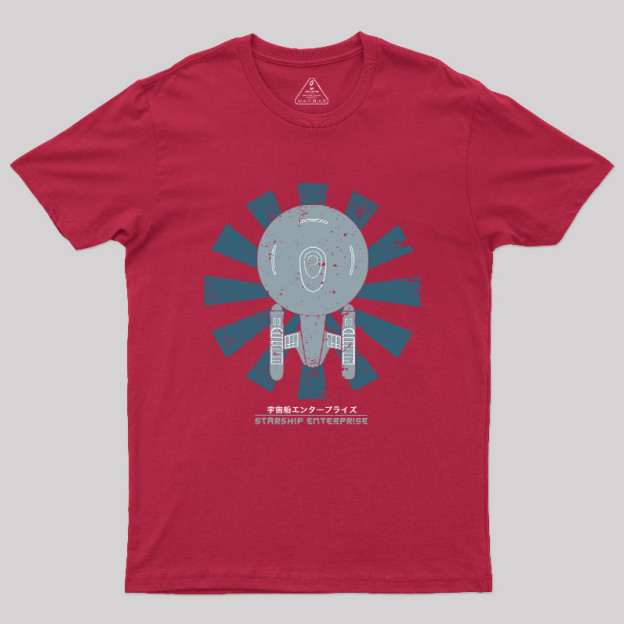 Starship Enterprise Retro Japanese Star Trek Geek T-Shirt