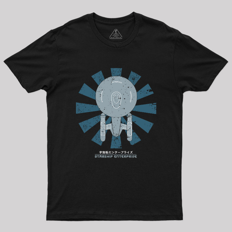 Starship Enterprise Retro Japanese Star Trek Geek T-Shirt