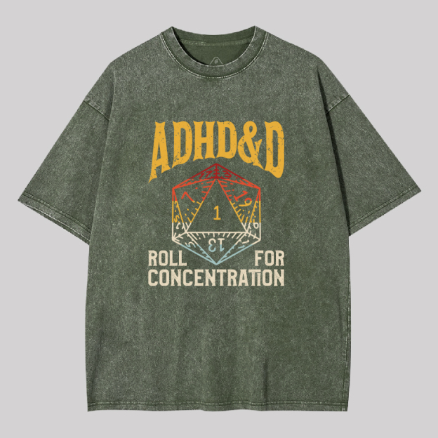 ADHD&D Dice Washed T-shirt