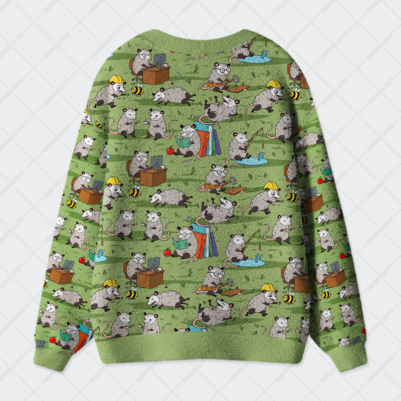 Busy Possums Geek Ugly Cardigan Sweaters 