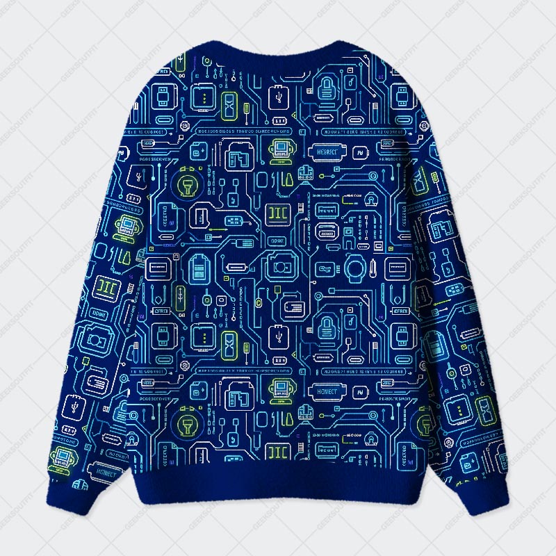 Future Circuitry Geek Ugly Cardigan Sweaters 