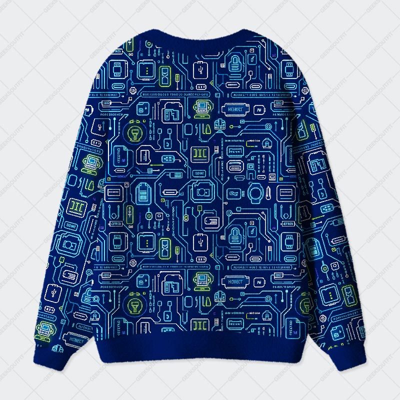Future Circuitry Geek Ugly Cardigan Sweaters 