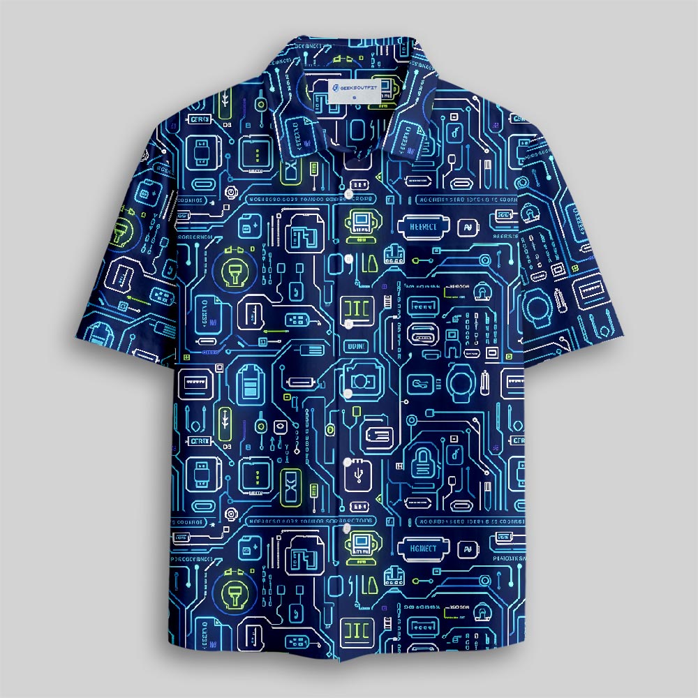 Future Circuitry Button Up Pocket Shirt