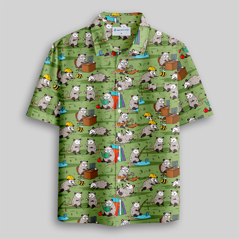 Geeksoutfit Busy Possums Button Up Pocket Shirt for Sale