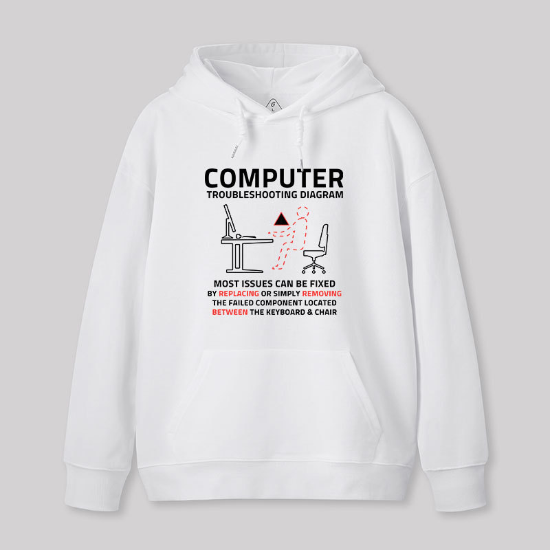 Computer Troubleshooting Diagram Geek Hoodie