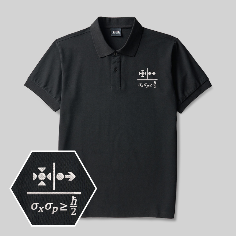 Uncertainty Principle Geek Embroidered Polo Shirts