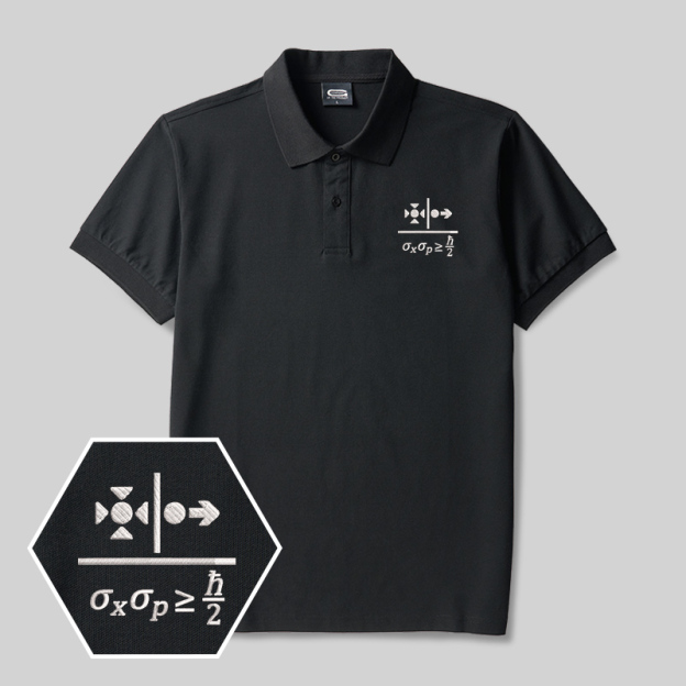 Uncertainty Principle Geek Embroidered Polo Shirts